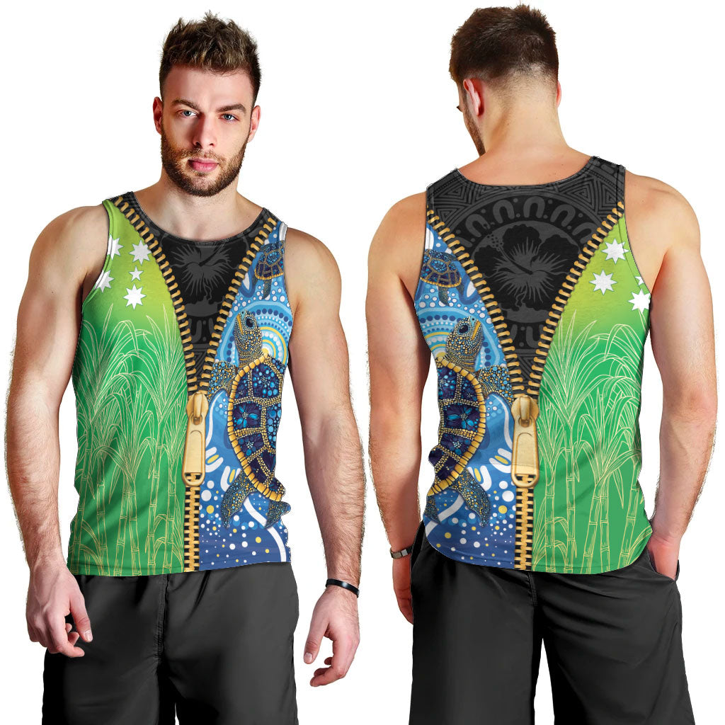 Australian South Sea Islanders National Recognition Day Men Tank Top Aussie Sugar Cane Turtle Aboriginal Style