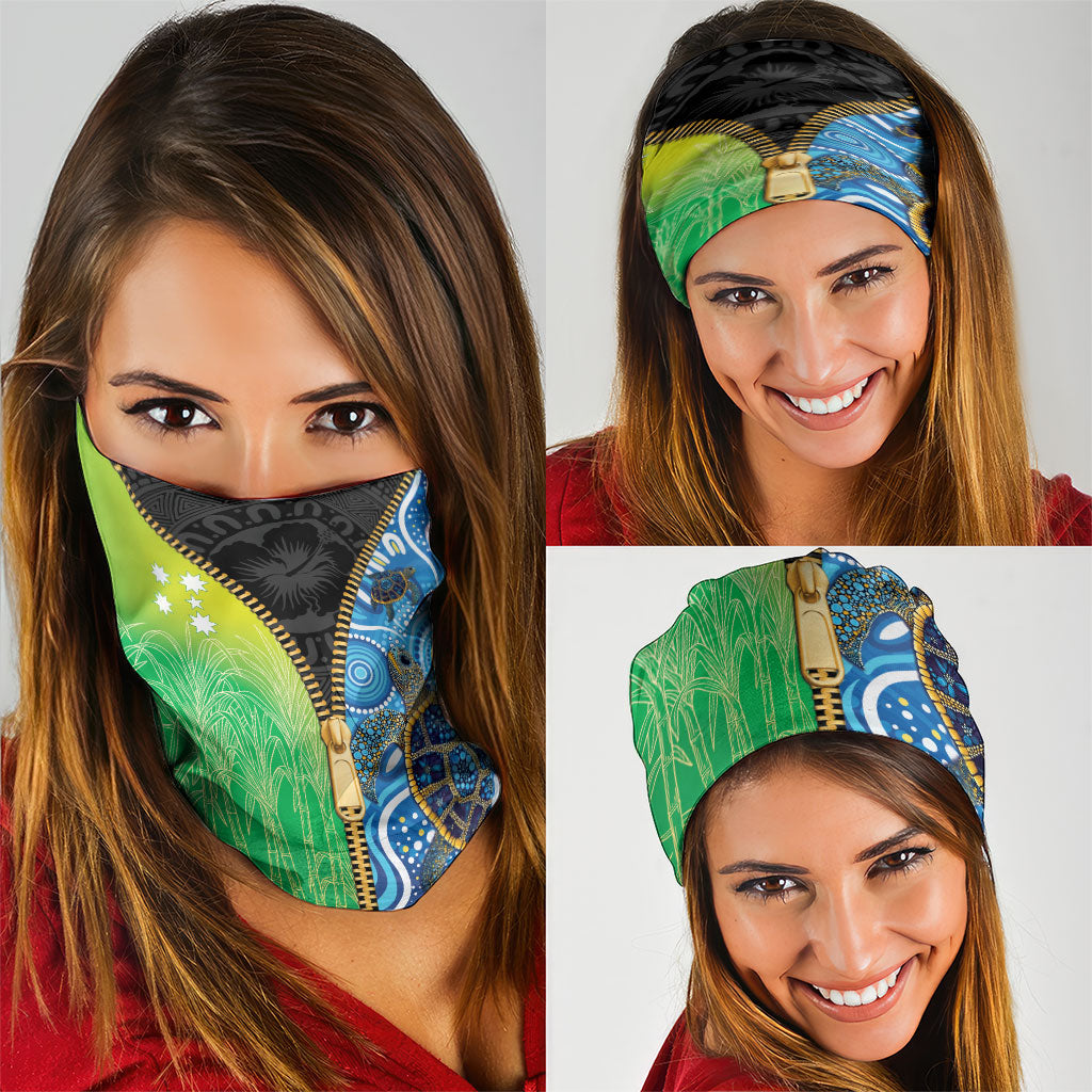 Australian South Sea Islanders National Recognition Day Neck Gaiter Aussie Sugar Cane Turtle Aboriginal Style
