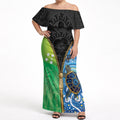 Australian South Sea Islanders National Recognition Day Off Shoulder Maxi Dress Aussie Sugar Cane Turtle Aboriginal Style