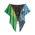Australian South Sea Islanders National Recognition Day Off Shoulder Wrap Waist Top Aussie Sugar Cane Turtle Aboriginal Style