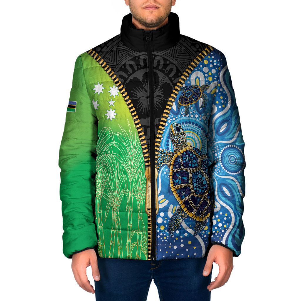 Australian South Sea Islanders National Recognition Day Padded Jacket Aussie Sugar Cane Turtle Aboriginal Style