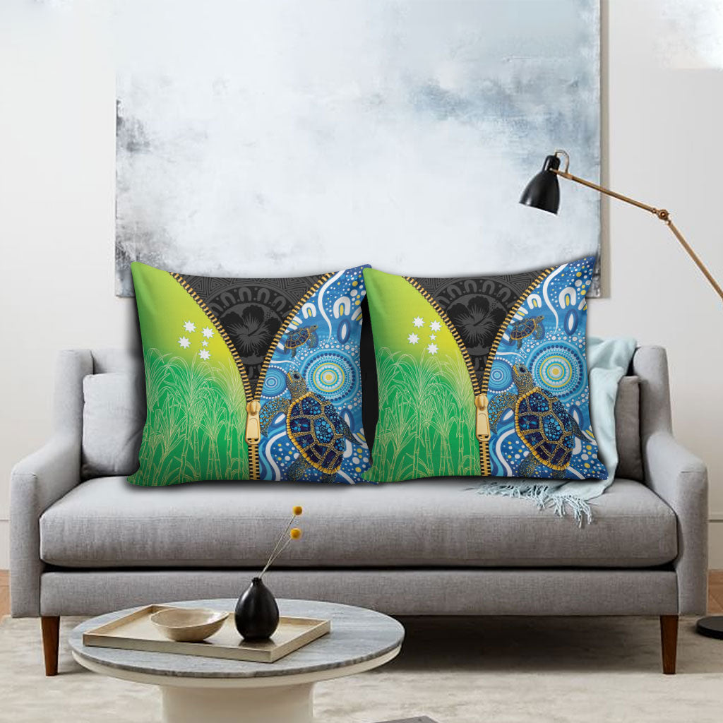 Australian South Sea Islanders National Recognition Day Pillow Cover Aussie Sugar Cane Turtle Aboriginal Style