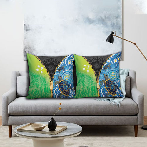 Australian South Sea Islanders National Recognition Day Pillow Cover Aussie Sugar Cane Turtle Aboriginal Style