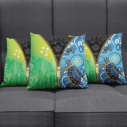 Australian South Sea Islanders National Recognition Day Pillow Cover Aussie Sugar Cane Turtle Aboriginal Style