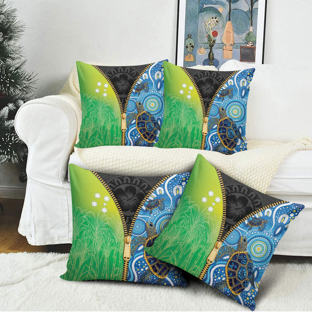 Australian South Sea Islanders National Recognition Day Pillow Cover Aussie Sugar Cane Turtle Aboriginal Style