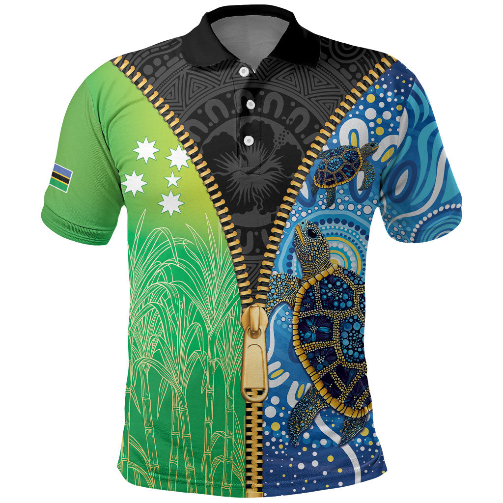 Australian South Sea Islanders National Recognition Day Polo Shirt Aussie Sugar Cane Turtle Aboriginal Style