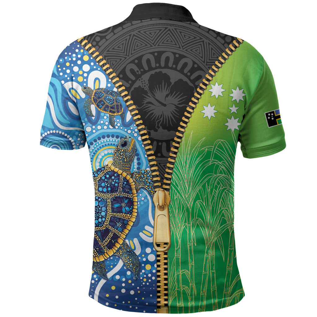 Australian South Sea Islanders National Recognition Day Polo Shirt Aussie Sugar Cane Turtle Aboriginal Style