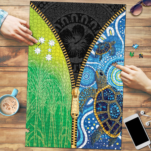 Australian South Sea Islanders National Recognition Day Puzzle Aussie Sugar Cane Turtle Aboriginal Style