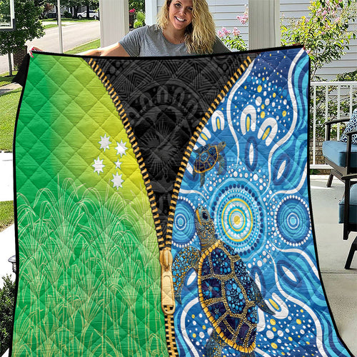 Australian South Sea Islanders National Recognition Day Quilt Aussie Sugar Cane Turtle Aboriginal Style