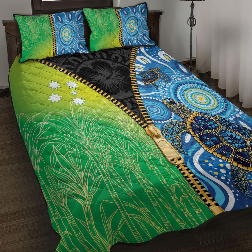 Australian South Sea Islanders National Recognition Day Quilt Bed Set Aussie Sugar Cane Turtle Aboriginal Style