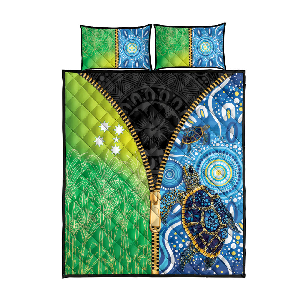 Australian South Sea Islanders National Recognition Day Quilt Bed Set Aussie Sugar Cane Turtle Aboriginal Style