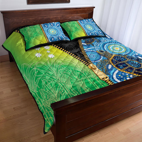 Australian South Sea Islanders National Recognition Day Quilt Bed Set Aussie Sugar Cane Turtle Aboriginal Style