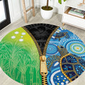 Australian South Sea Islanders National Recognition Day Round Carpet Aussie Sugar Cane Turtle Aboriginal Style