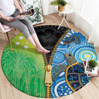 Australian South Sea Islanders National Recognition Day Round Carpet Aussie Sugar Cane Turtle Aboriginal Style