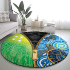Australian South Sea Islanders National Recognition Day Round Carpet Aussie Sugar Cane Turtle Aboriginal Style
