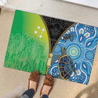 Australian South Sea Islanders National Recognition Day Rubber Doormat Aussie Sugar Cane Turtle Aboriginal Style