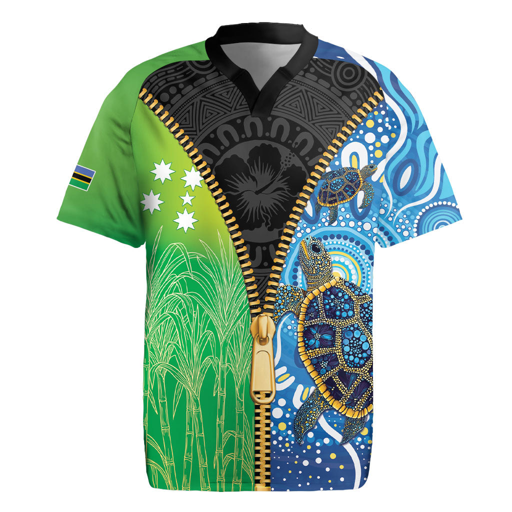 Australian South Sea Islanders National Recognition Day Rugby Jersey Aussie Sugar Cane Turtle Aboriginal Style