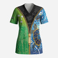 Australian South Sea Islanders National Recognition Day Scrub Top Aussie Sugar Cane Turtle Aboriginal Style