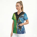 Australian South Sea Islanders National Recognition Day Scrub Top Aussie Sugar Cane Turtle Aboriginal Style