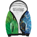 Australian South Sea Islanders National Recognition Day Sherpa Hoodie Aussie Sugar Cane Turtle Aboriginal Style