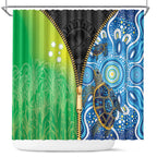 Australian South Sea Islanders National Recognition Day Shower Curtain Aussie Sugar Cane Turtle Aboriginal Style