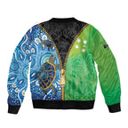Australian South Sea Islanders National Recognition Day Sleeve Zip Bomber Jacket Aussie Sugar Cane Turtle Aboriginal Style