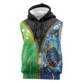 Australian South Sea Islanders National Recognition Day Sleeveless Hoodie Aussie Sugar Cane Turtle Aboriginal Style