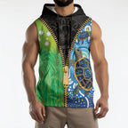 Australian South Sea Islanders National Recognition Day Sleeveless Hoodie Aussie Sugar Cane Turtle Aboriginal Style