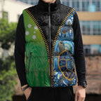 Australian South Sea Islanders National Recognition Day Sleeveless Puffer Jacket Aussie Sugar Cane Turtle Aboriginal Style