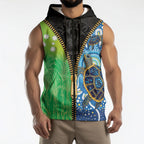 Australian South Sea Islanders National Recognition Day Sleeveless Zip Hoodie Aussie Sugar Cane Turtle Aboriginal Style