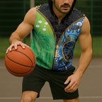 Australian South Sea Islanders National Recognition Day Sleeveless Zip Hoodie Aussie Sugar Cane Turtle Aboriginal Style
