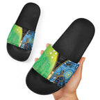 Australian South Sea Islanders National Recognition Day Slide Sandals Aussie Sugar Cane Turtle Aboriginal Style
