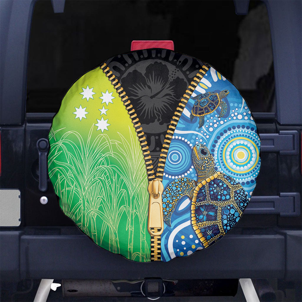 Australian South Sea Islanders National Recognition Day Spare Tire Cover Aussie Sugar Cane Turtle Aboriginal Style
