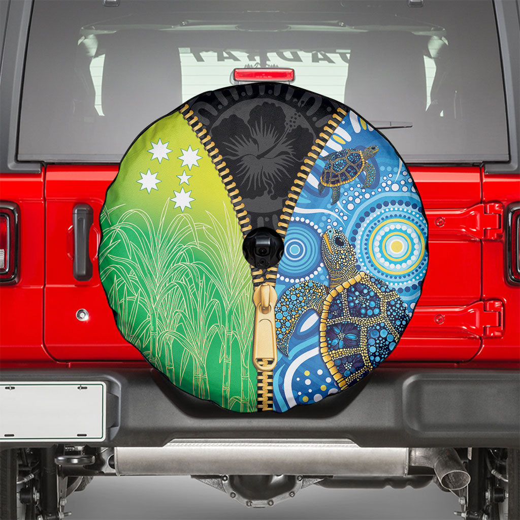 Australian South Sea Islanders National Recognition Day Spare Tire Cover Aussie Sugar Cane Turtle Aboriginal Style