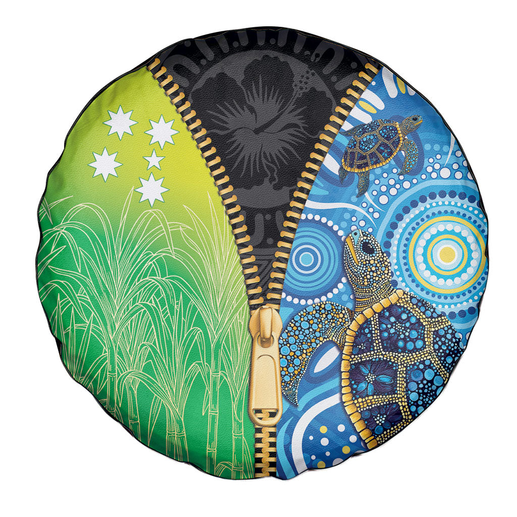 Australian South Sea Islanders National Recognition Day Spare Tire Cover Aussie Sugar Cane Turtle Aboriginal Style