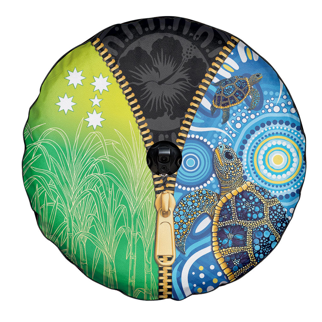 Australian South Sea Islanders National Recognition Day Spare Tire Cover Aussie Sugar Cane Turtle Aboriginal Style