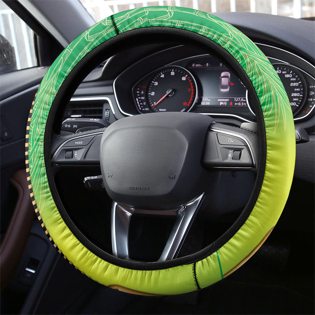 Australian South Sea Islanders National Recognition Day Steering Wheel Cover Aussie Sugar Cane Turtle Aboriginal Style