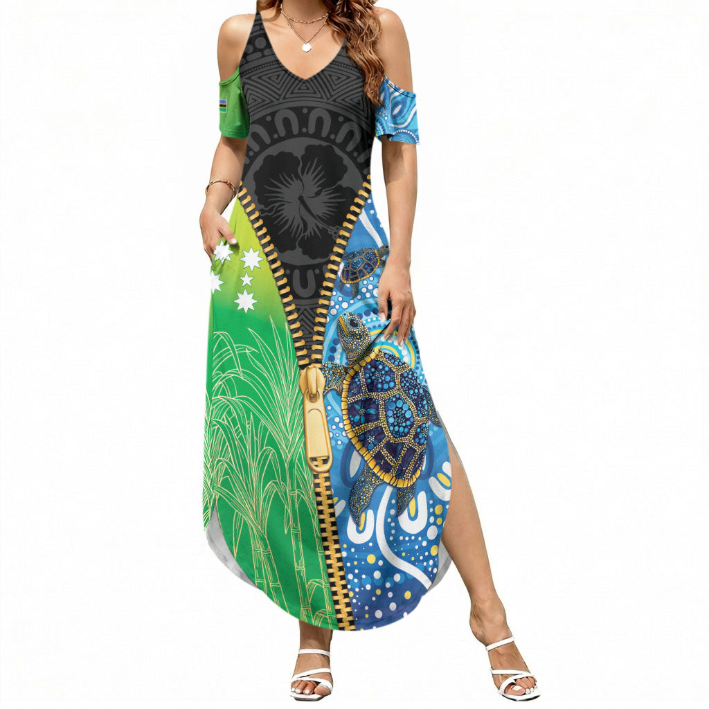 Australian South Sea Islanders National Recognition Day Summer Maxi Dress Aussie Sugar Cane Turtle Aboriginal Style