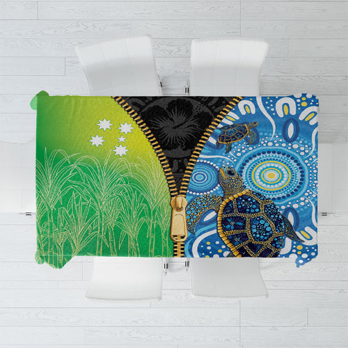 Australian South Sea Islanders National Recognition Day Tablecloth Aussie Sugar Cane Turtle Aboriginal Style