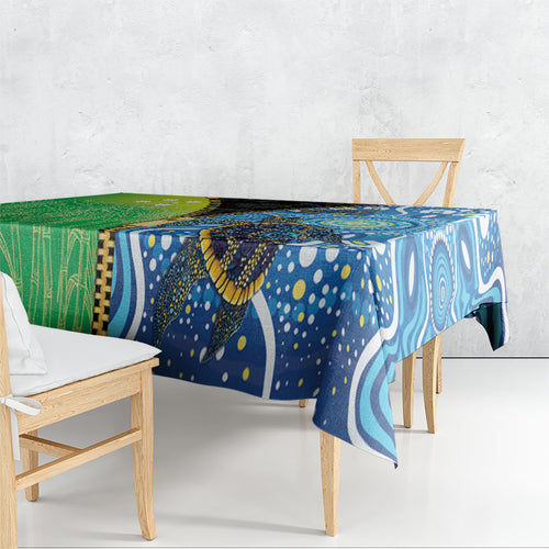 Australian South Sea Islanders National Recognition Day Tablecloth Aussie Sugar Cane Turtle Aboriginal Style