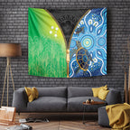 Australian South Sea Islanders National Recognition Day Tapestry Aussie Sugar Cane Turtle Aboriginal Style