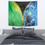 Australian South Sea Islanders National Recognition Day Tapestry Aussie Sugar Cane Turtle Aboriginal Style