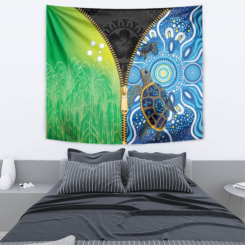 Australian South Sea Islanders National Recognition Day Tapestry Aussie Sugar Cane Turtle Aboriginal Style