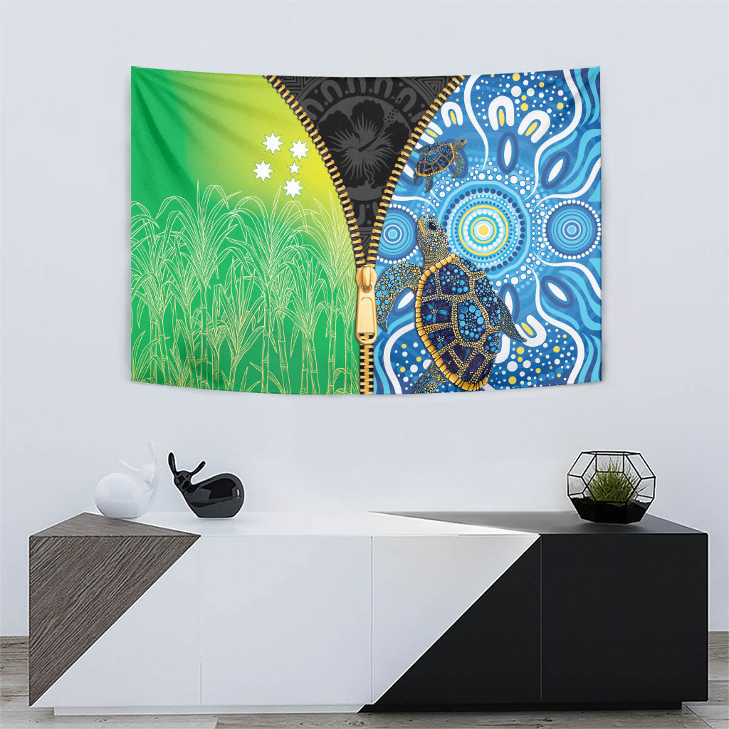Australian South Sea Islanders National Recognition Day Tapestry Aussie Sugar Cane Turtle Aboriginal Style