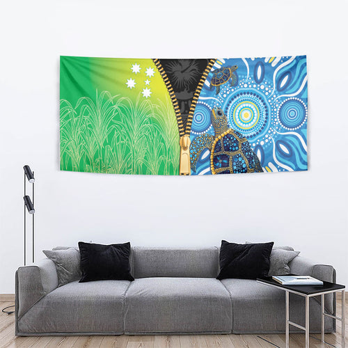 Australian South Sea Islanders National Recognition Day Tapestry Aussie Sugar Cane Turtle Aboriginal Style