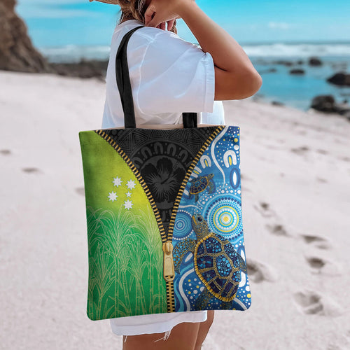 Australian South Sea Islanders National Recognition Day Tote Bag Aussie Sugar Cane Turtle Aboriginal Style