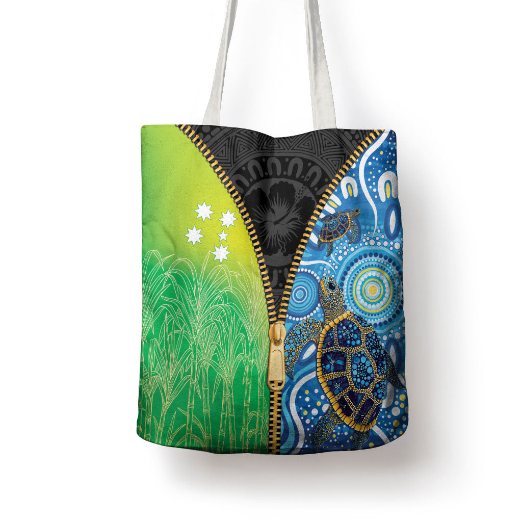 Australian South Sea Islanders National Recognition Day Tote Bag Aussie Sugar Cane Turtle Aboriginal Style