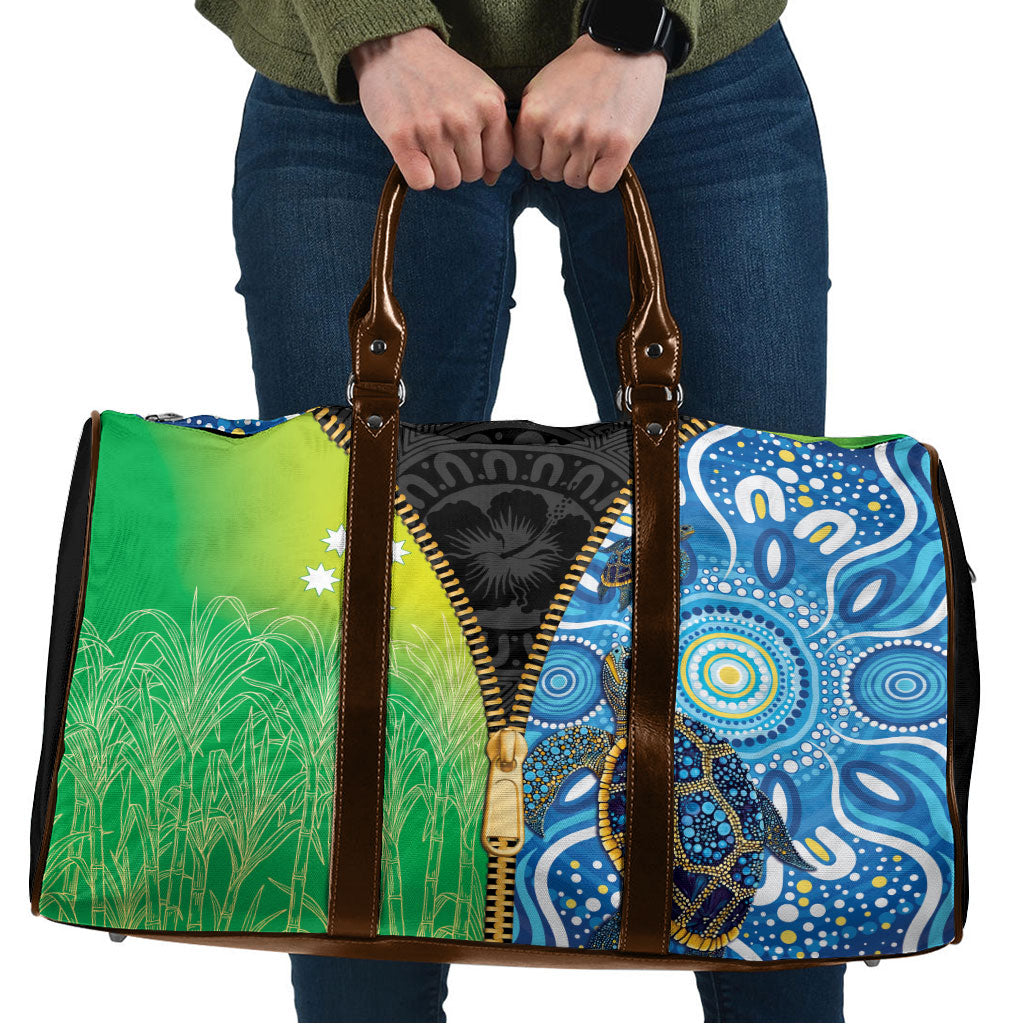 Australian South Sea Islanders National Recognition Day Travel Bag Aussie Sugar Cane Turtle Aboriginal Style