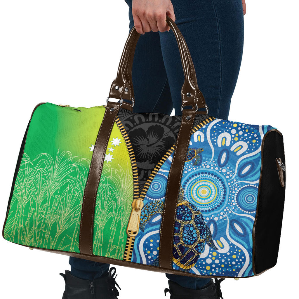 Australian South Sea Islanders National Recognition Day Travel Bag Aussie Sugar Cane Turtle Aboriginal Style