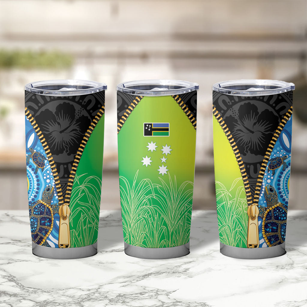 Australian South Sea Islanders National Recognition Day Tumbler Cup Aussie Sugar Cane Turtle Aboriginal Style